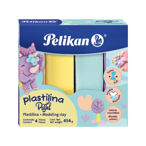 Plastilina Pastel c/4 Pelikan