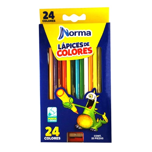 Lápices de Colores Básico c/24 - Norma - San Felipe Escolar